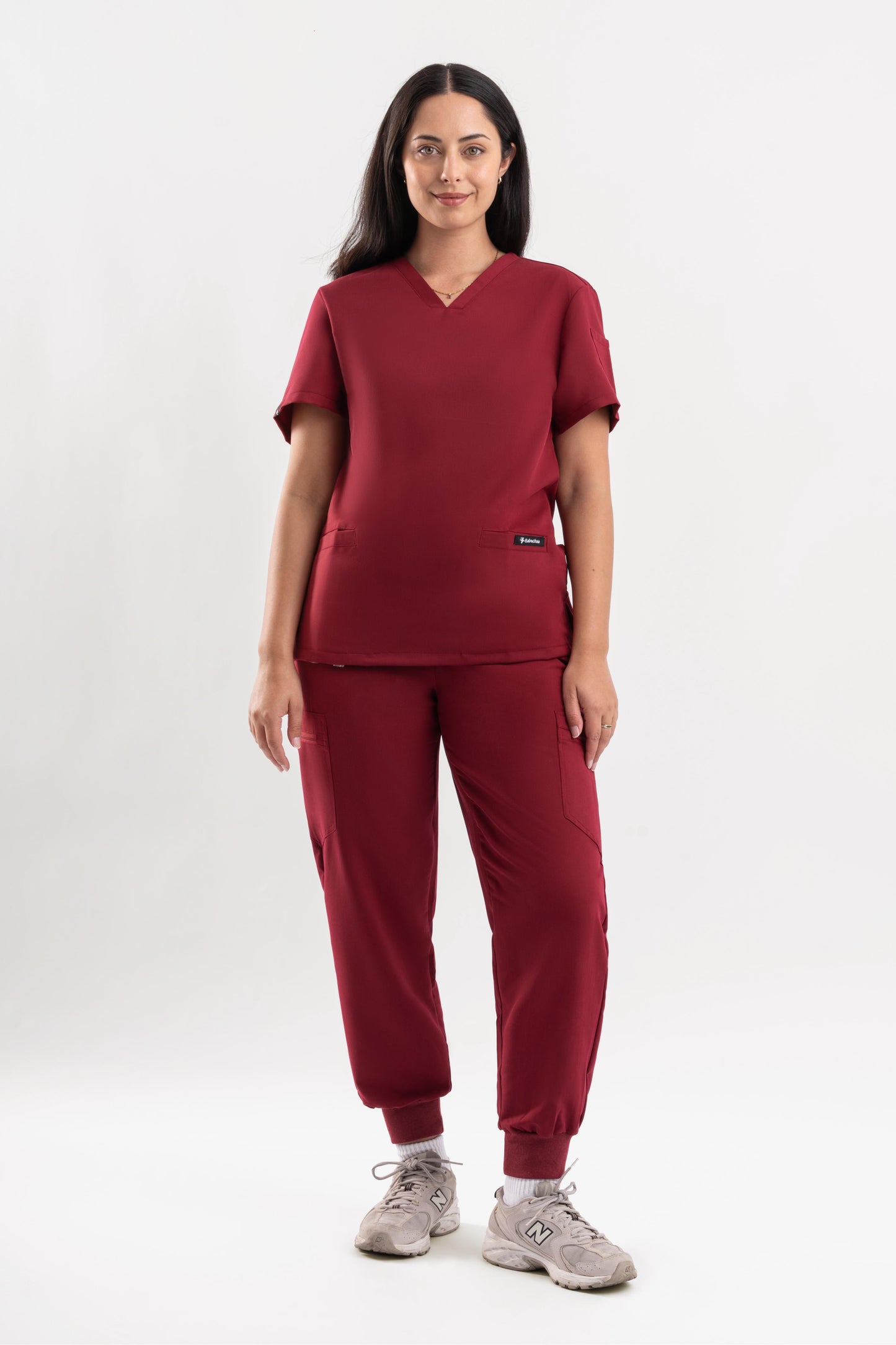 Zeal – Women’s V-Neck Scrub Top-Maroon