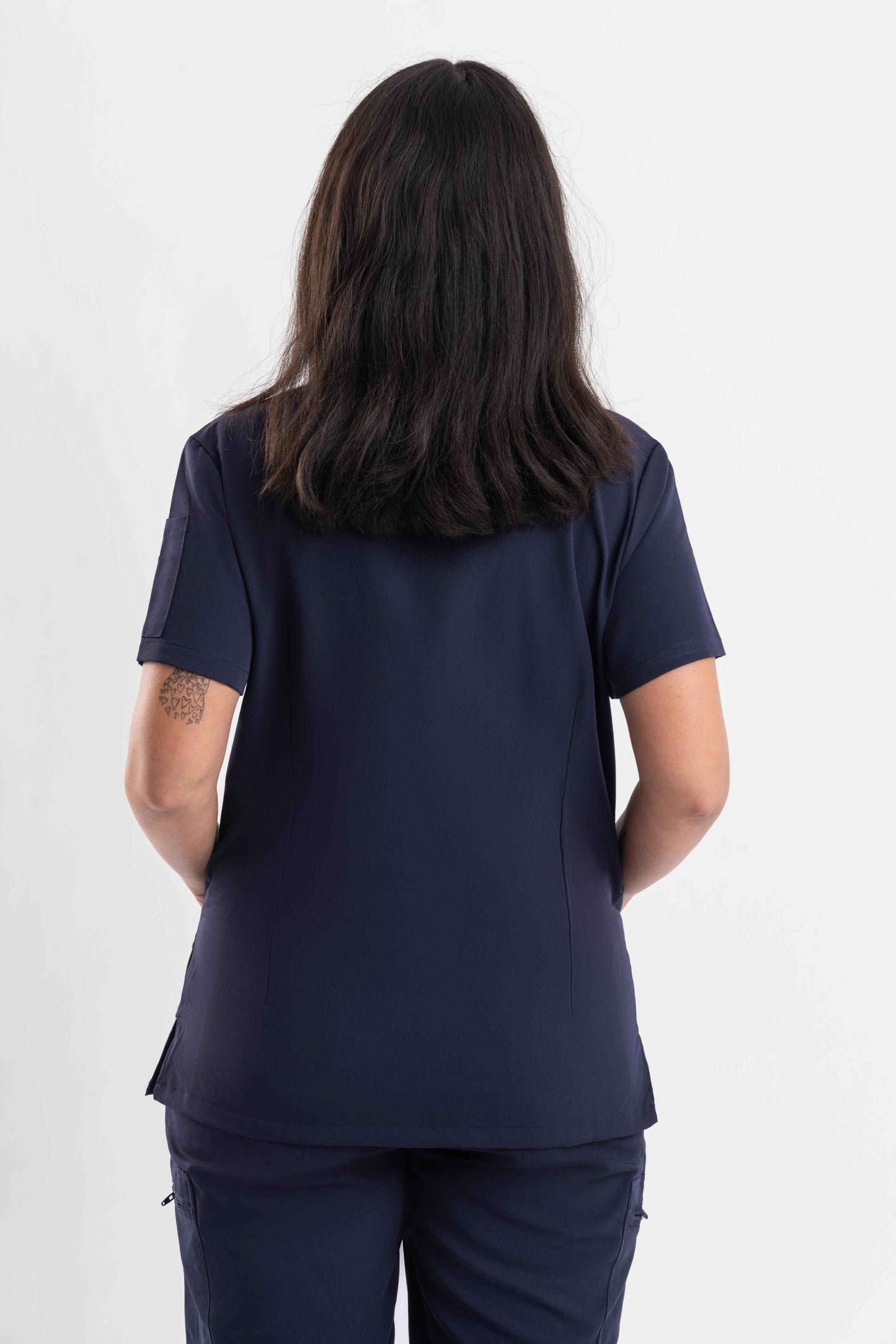 V Neck Scrub Top - Navy Blue