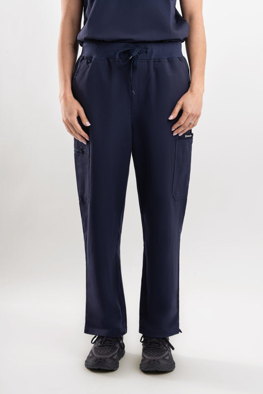 Core Straight Scrub Pants-Navy Blue
