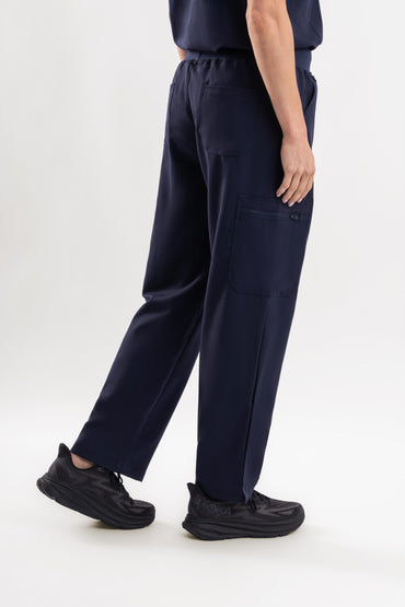Core Straight Scrub Pants-Navy Blue