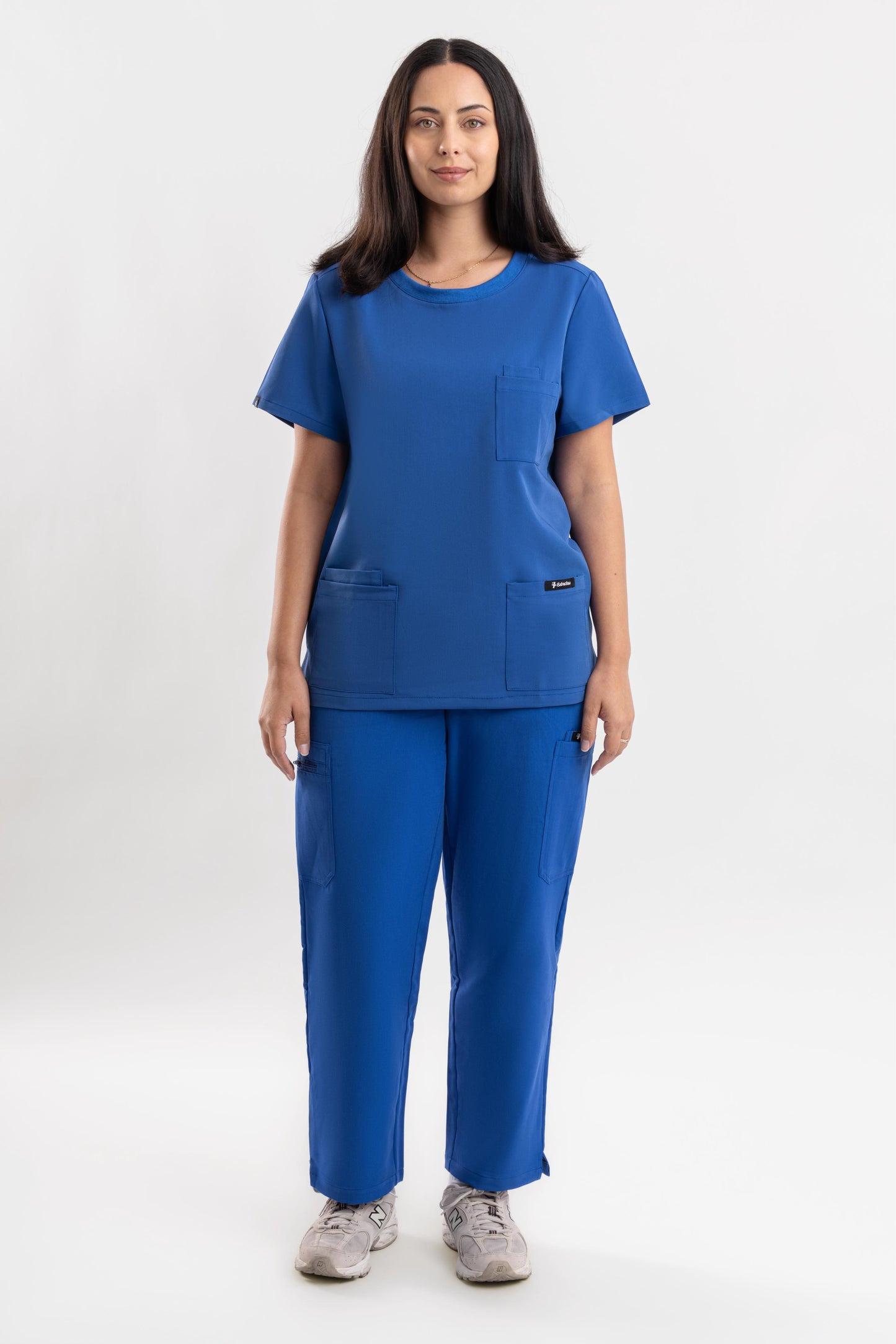Halo – Women’s Crew Neck Scrub Top-Royal Blue