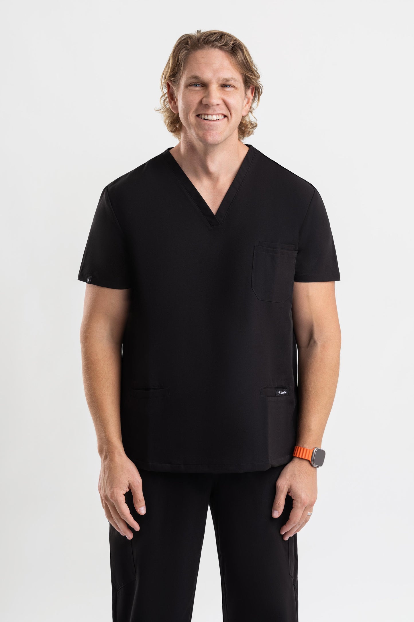 Valor – Men’s V-Neck Scrub Top-Black