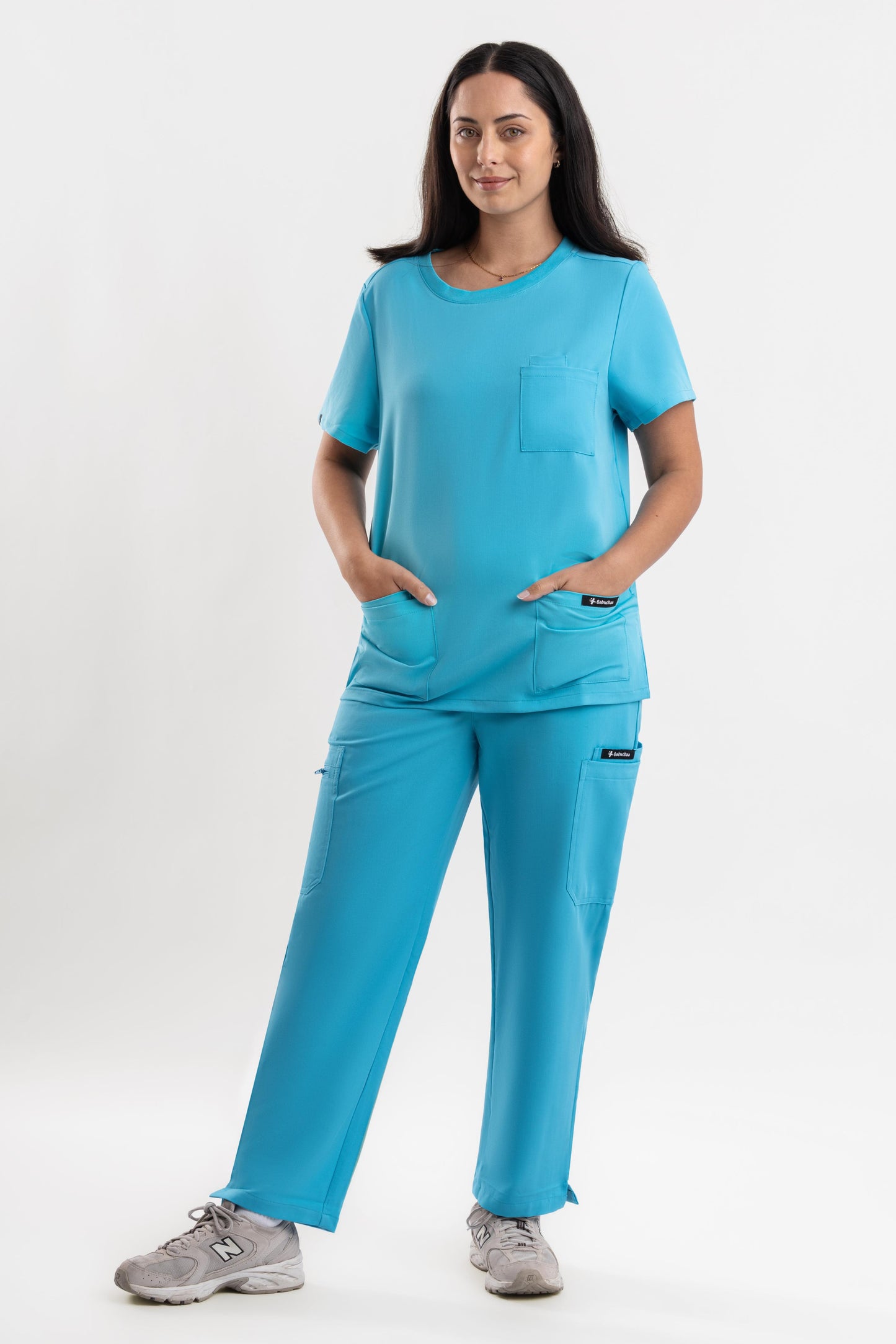 Halo – Women’s Crew Neck Scrub Top-Teal