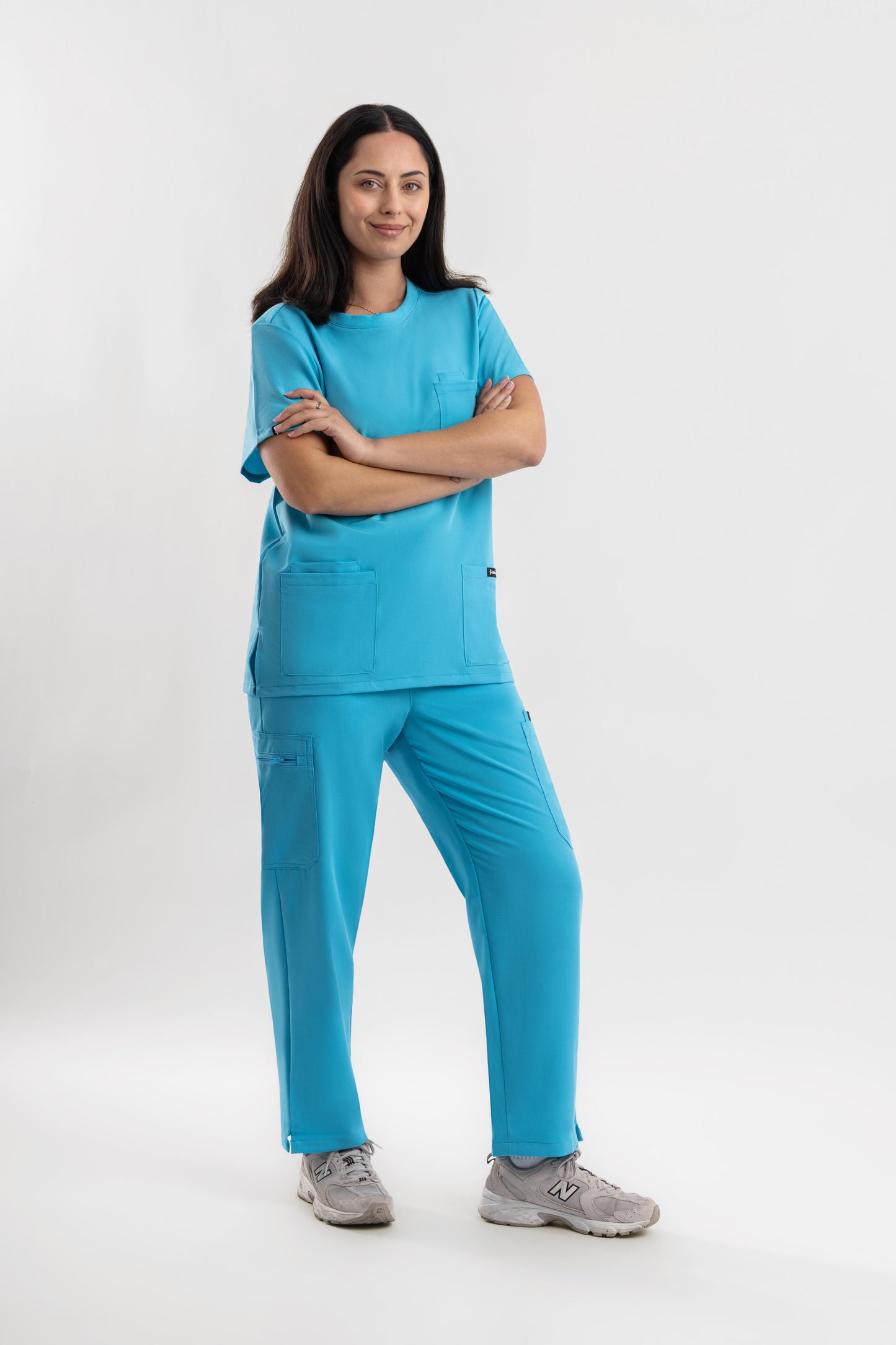 Halo – Women’s Crew Neck Scrub Top-Teal