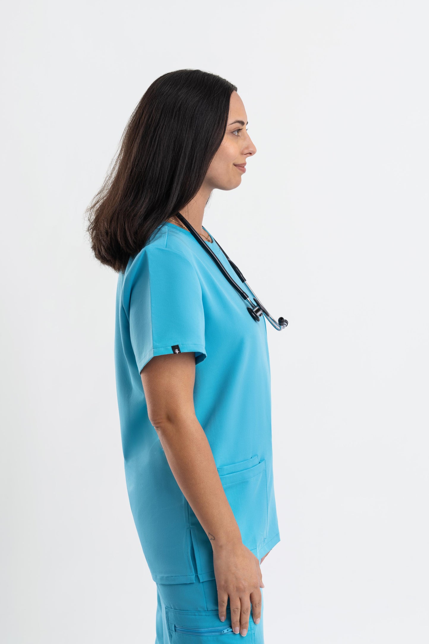 Halo – Women’s Crew Neck Scrub Top-Teal