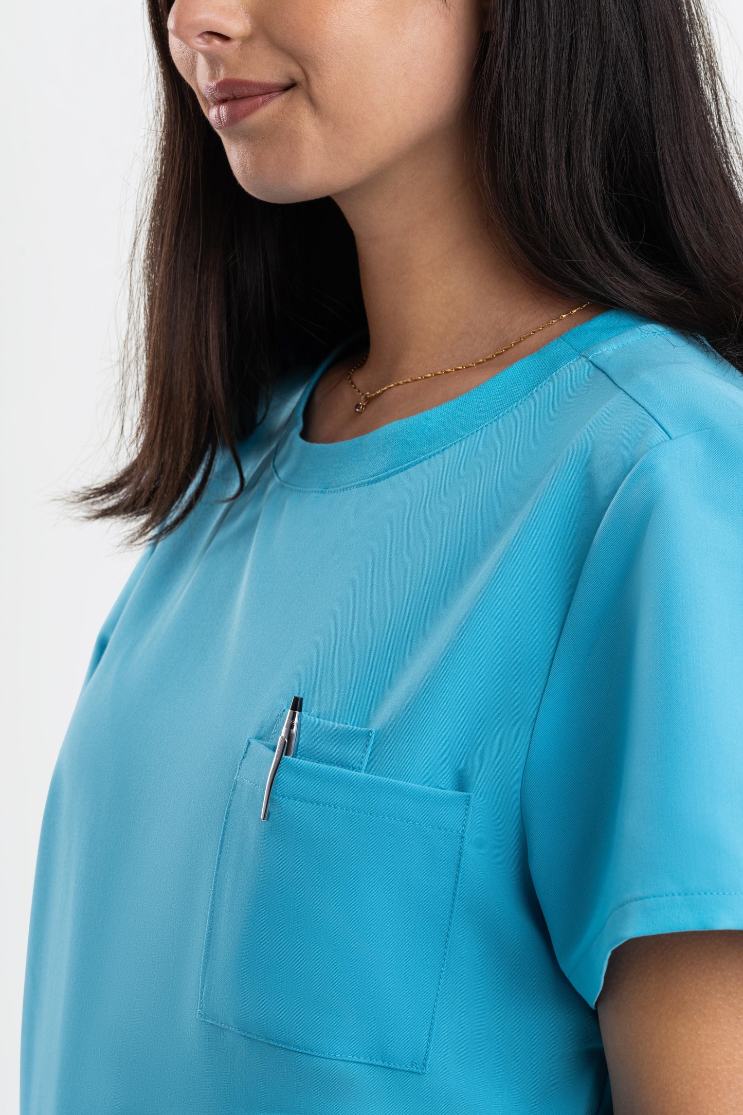 Halo – Women’s Crew Neck Scrub Top-Teal