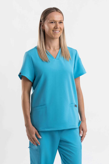 V Neck Scrub Top - Teal