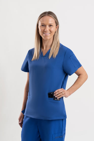 Zeal V Neck Scrub Top-Royal Blue