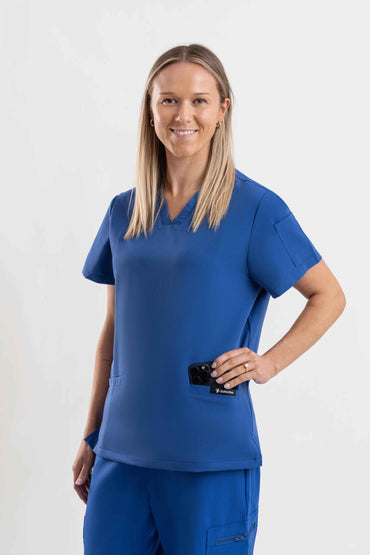V Neck Scrub Top - Royal Blue