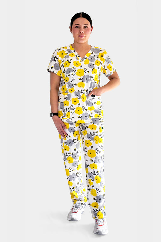 Golden Bloom Scrub Set