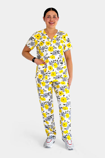 Golden Bloom Scrub Set