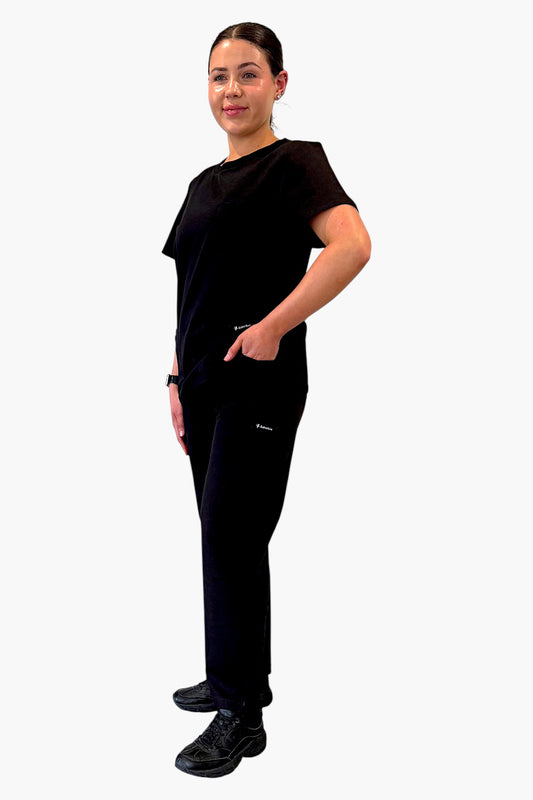 Core – Straight Scrub Pants-Black