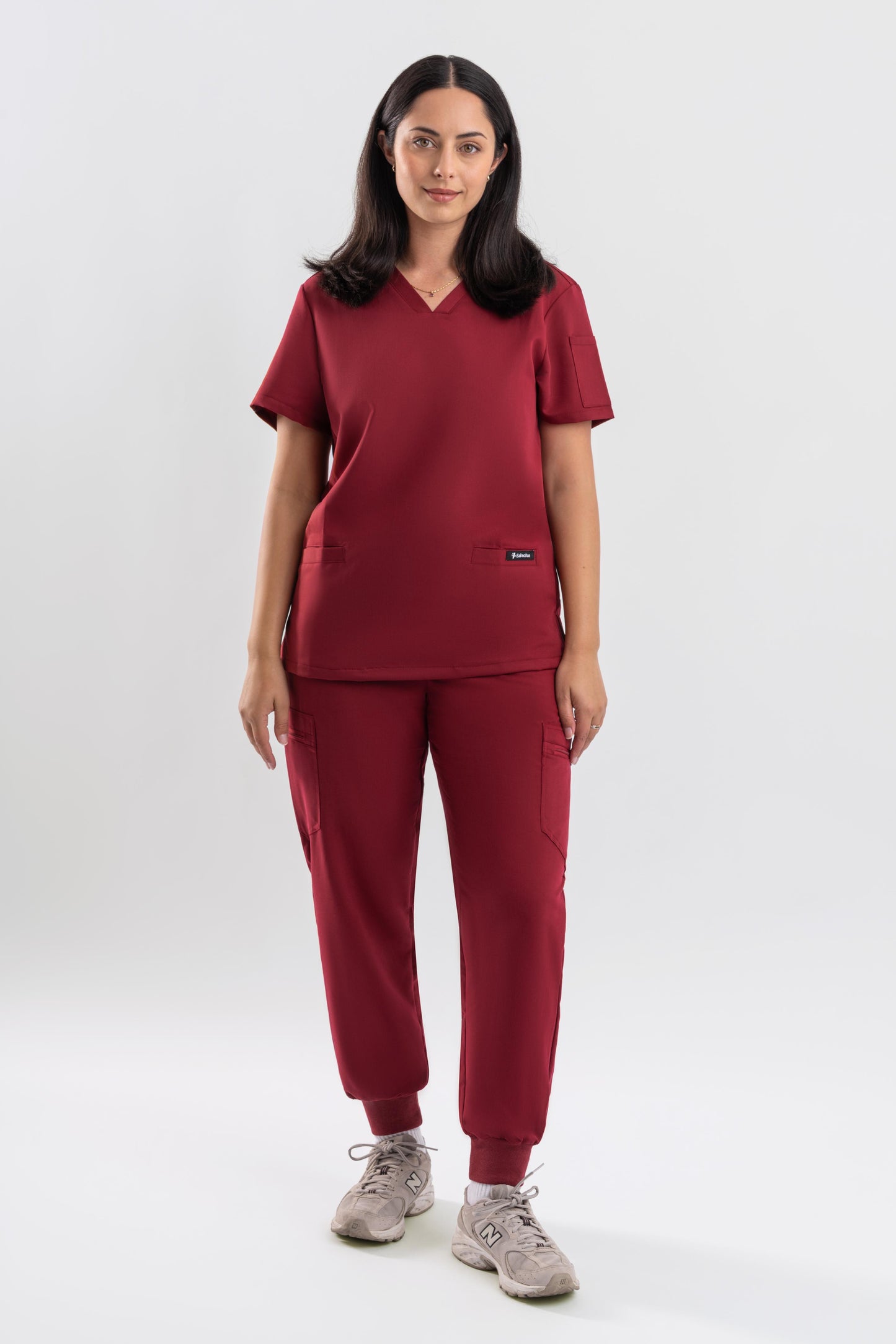 Zeal – Women’s V-Neck Scrub Top-Maroon