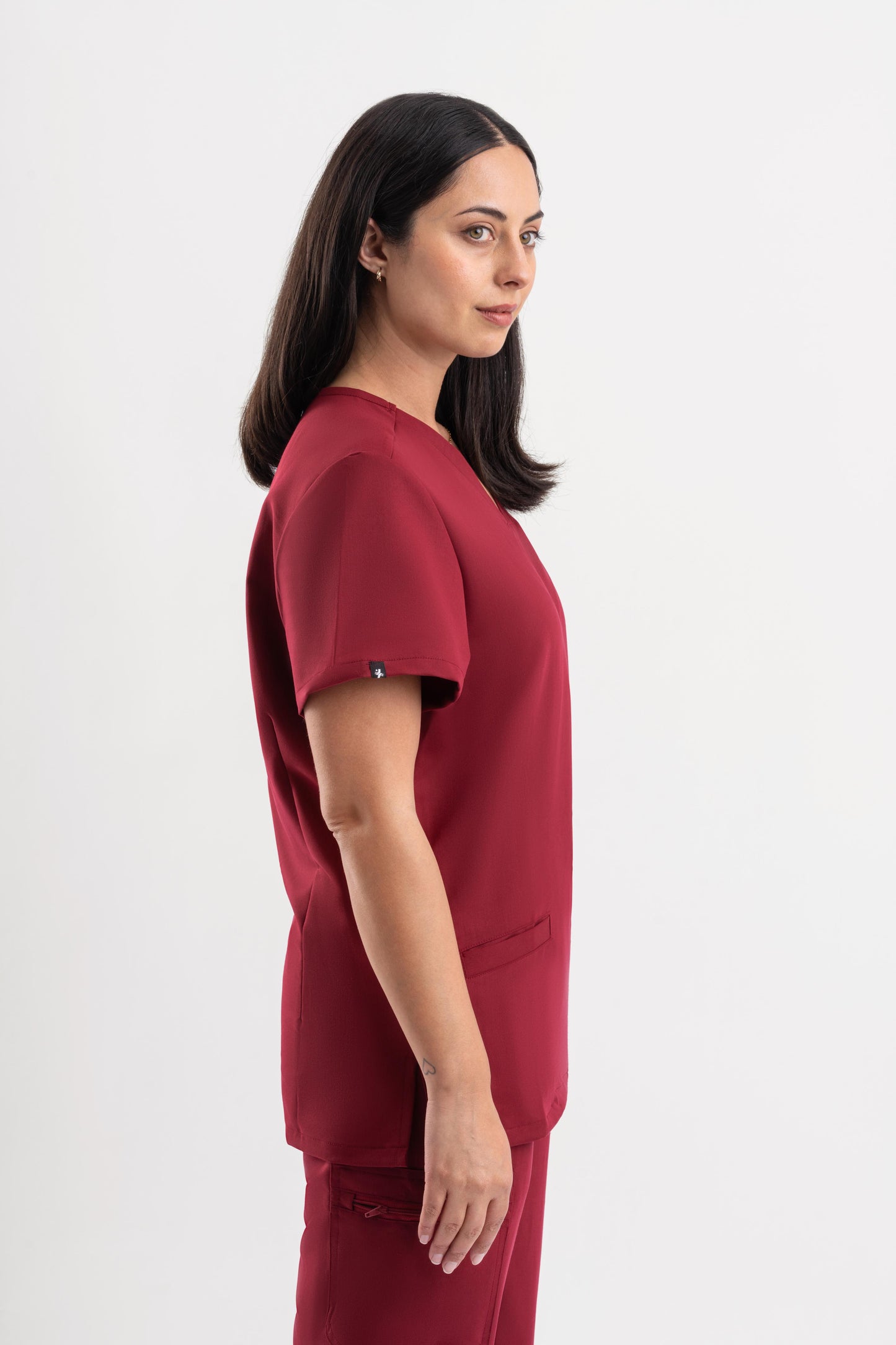 Zeal – Women’s V-Neck Scrub Top-Maroon