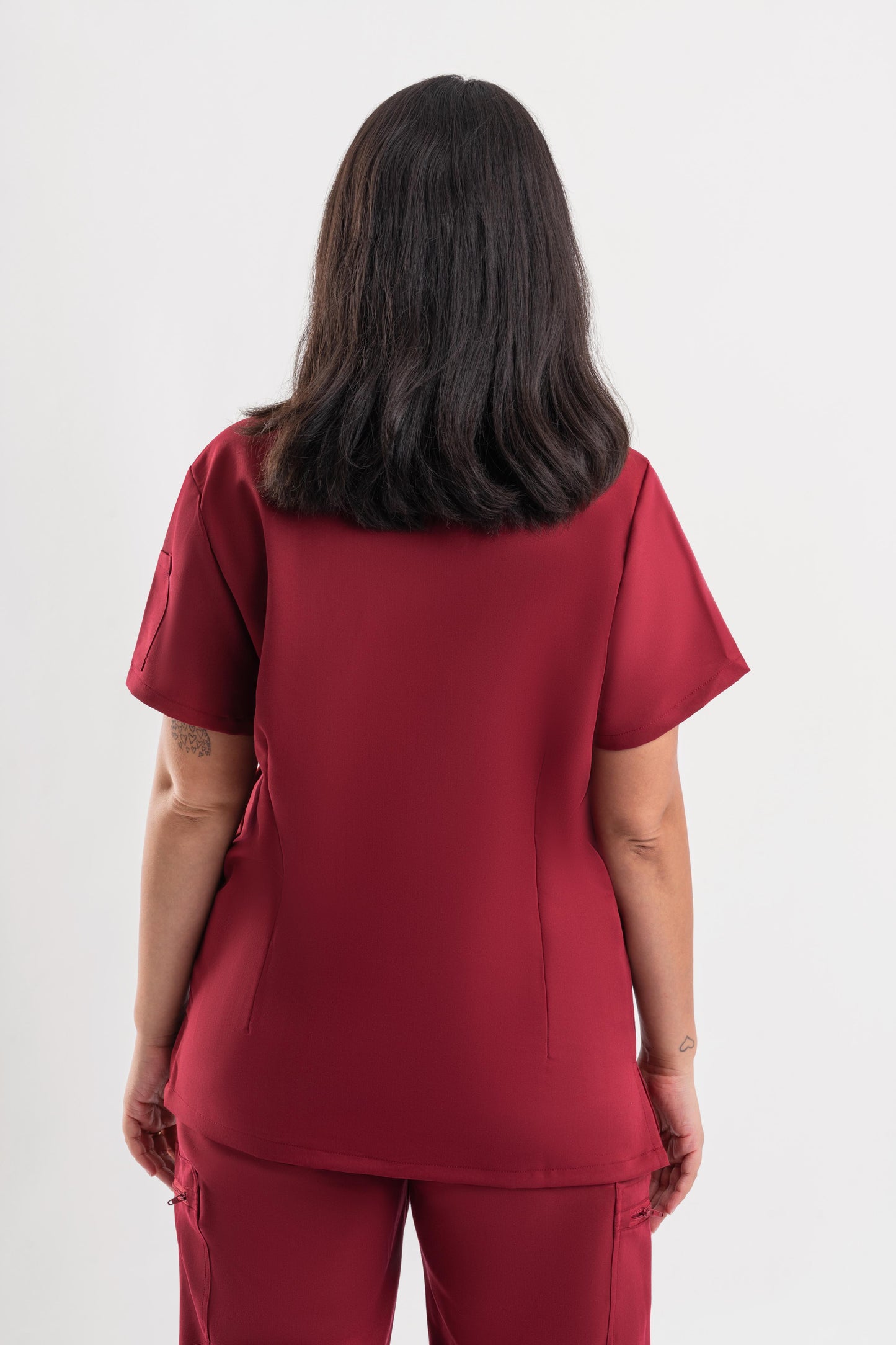 Zeal – Women’s V-Neck Scrub Top-Maroon