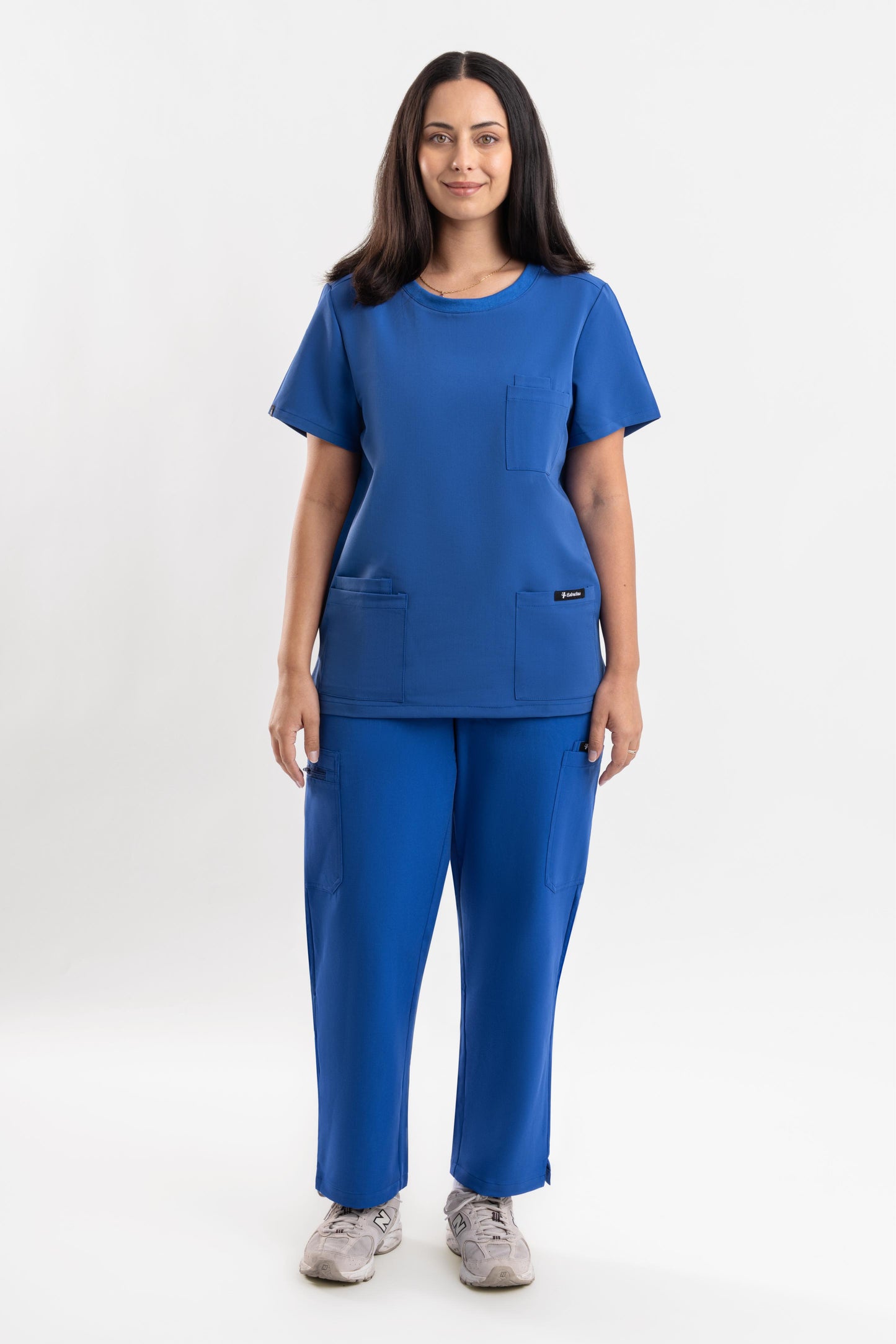 Halo – Women’s Crew Neck Scrub Top-Royal Blue