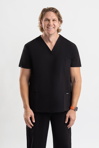 Valor – Men’s V-Neck Scrub Top-Black