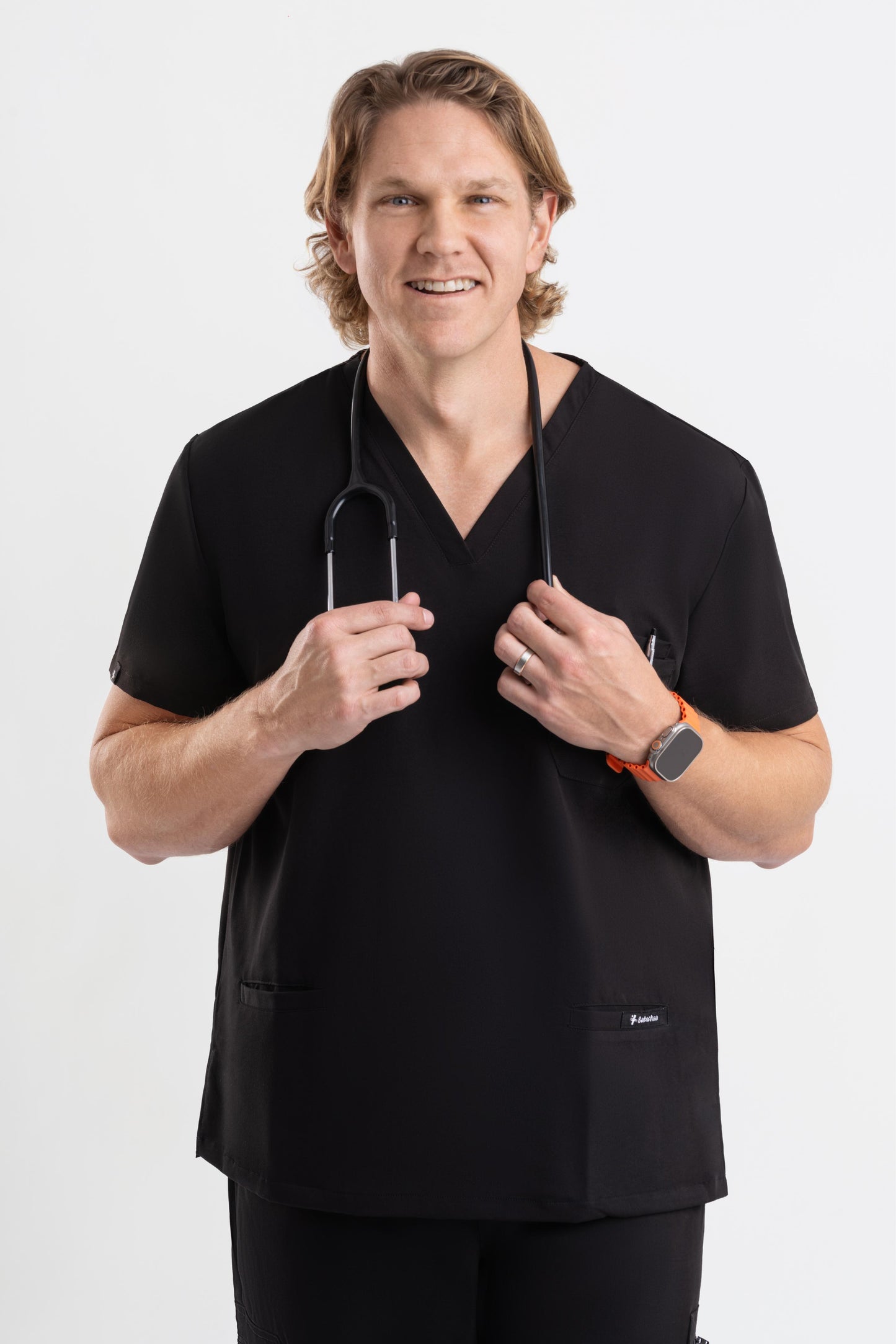 Valor – Men’s V-Neck Scrub Top-Black