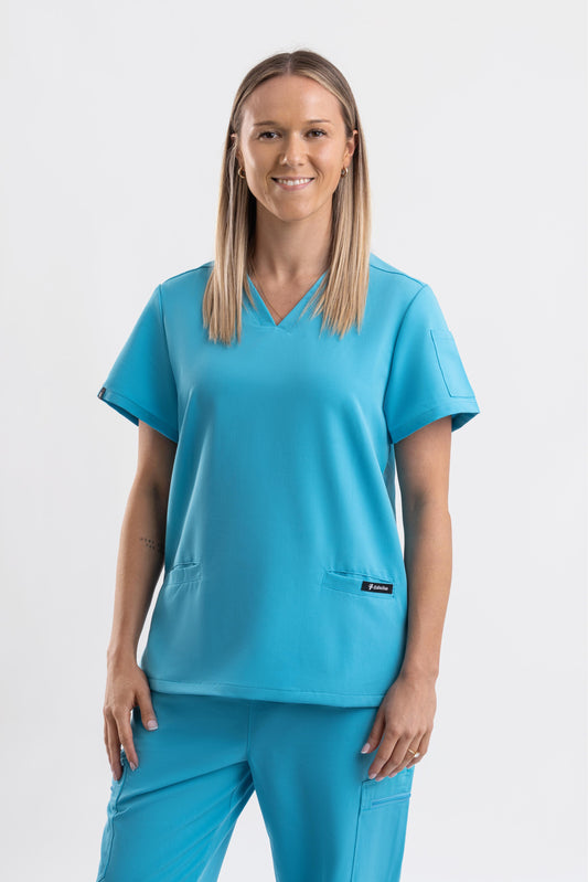 Zeal – Women’s V-Neck Scrub Top-Teal