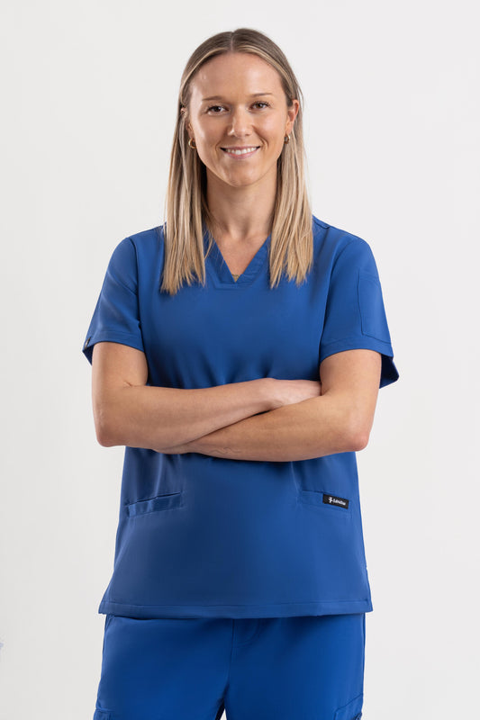Zeal – Women’s V-Neck Scrub Top-Royal Blue