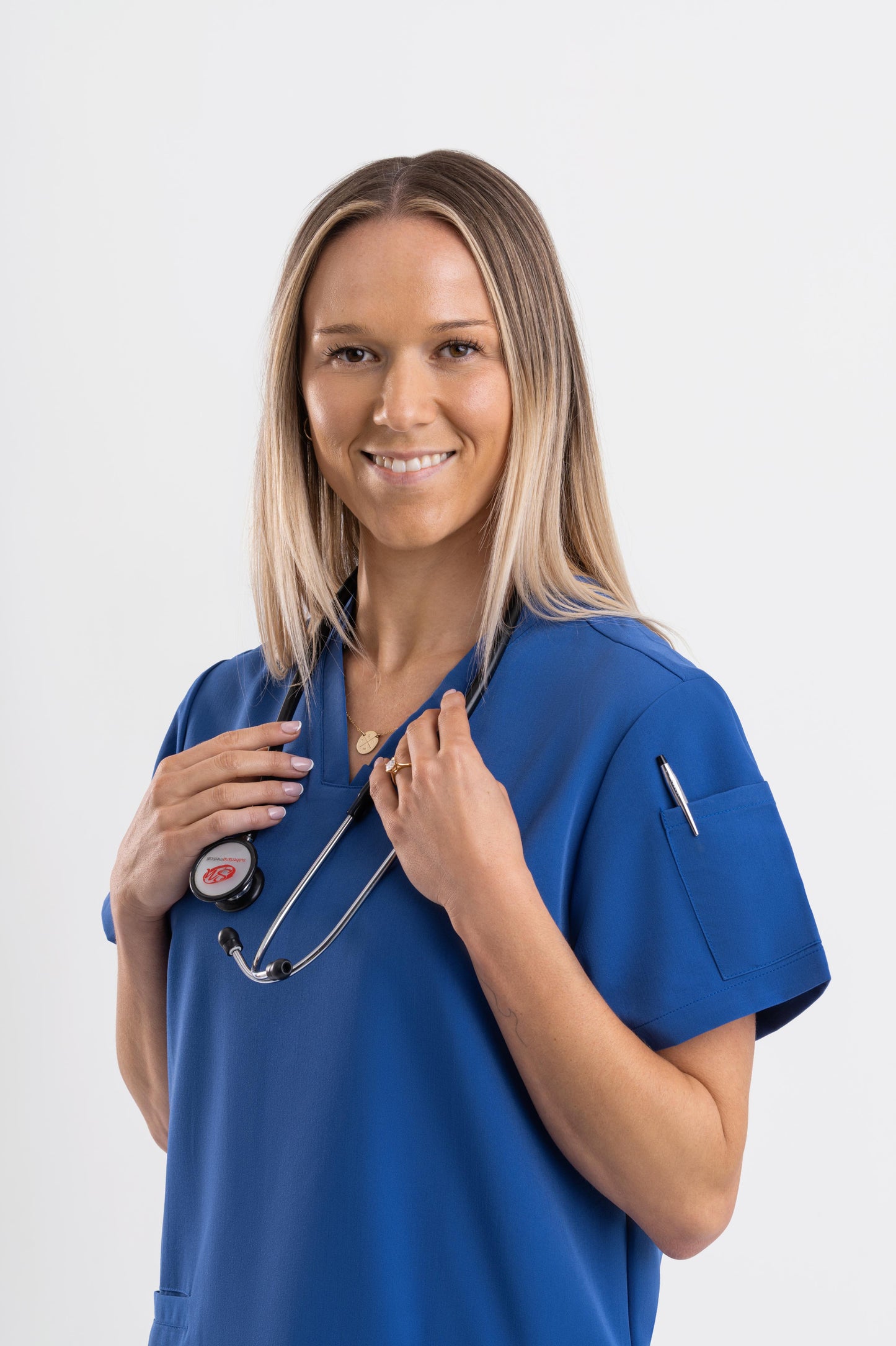 Zeal – Women’s V-Neck Scrub Top-Royal Blue