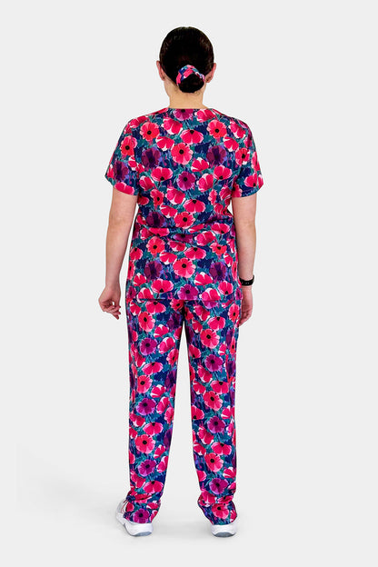 Crimson Bloom Scrub set