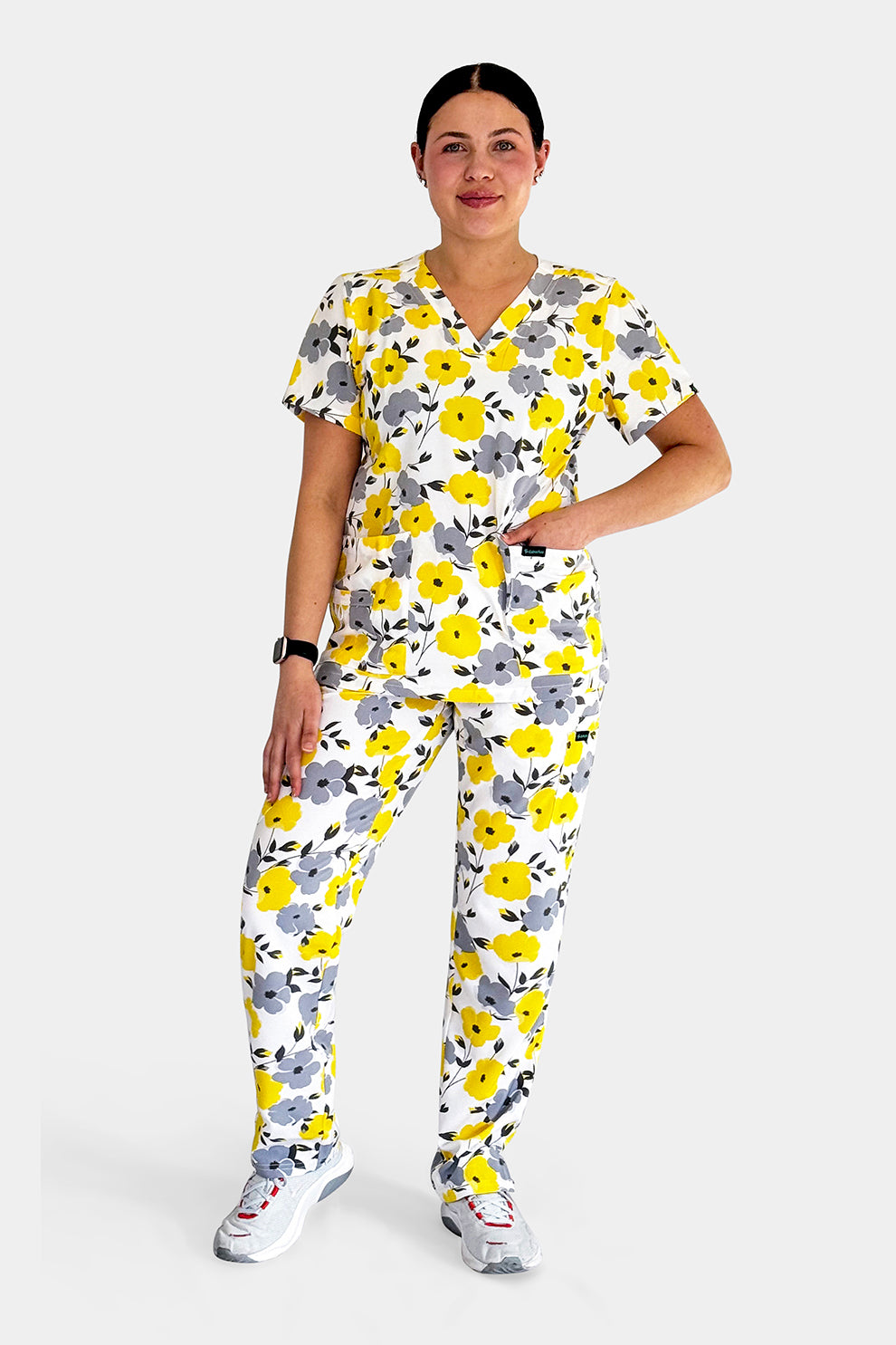 Golden Bloom Scrub Set