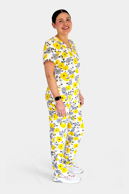 Golden Bloom Scrub Set