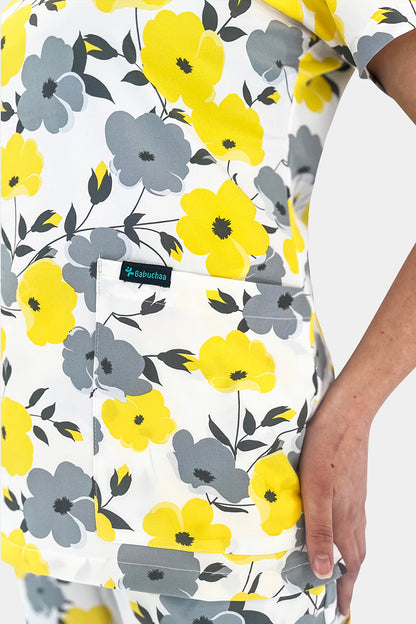 Golden Bloom Scrub Set