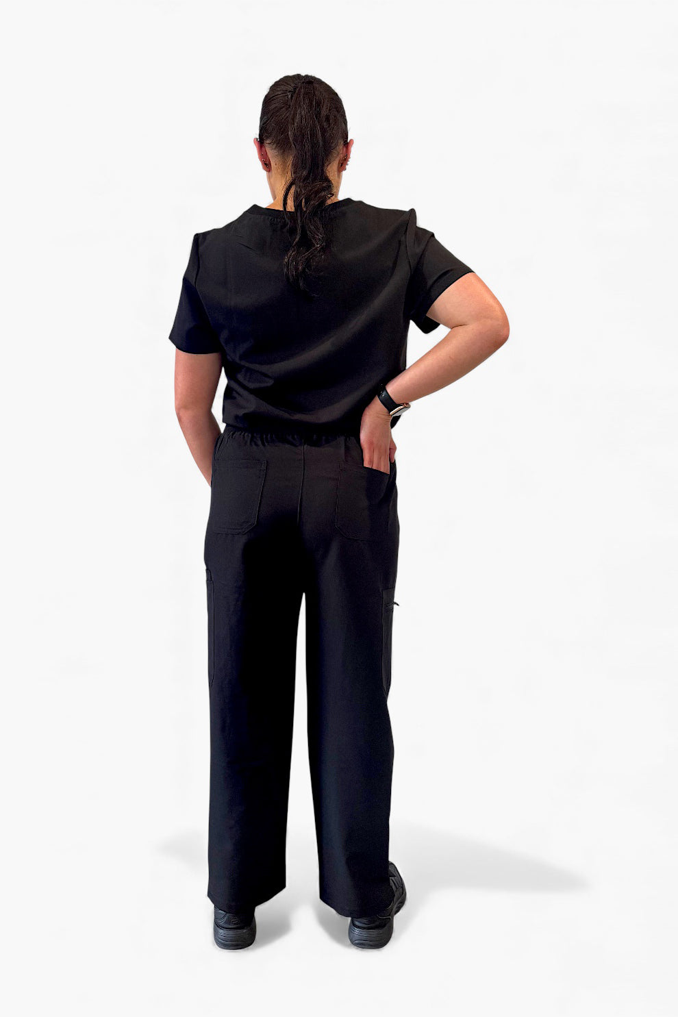 Core – Straight Scrub Pants-Black