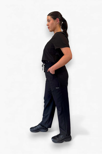 Core – Straight Scrub Pants-Black